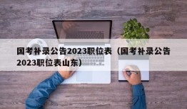 国考补录公告2023职位表（国考补录公告2023职位表山东）