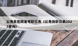 公务员官网省考职位表（公务员职位表2023查询）