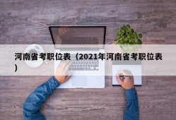 河南省考职位表（2021年河南省考职位表）