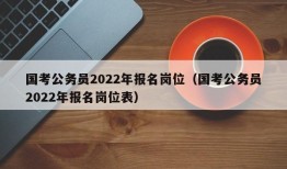 国考公务员2022年报名岗位（国考公务员2022年报名岗位表）