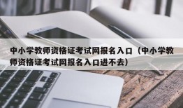 中小学教师资格证考试网报名入口（中小学教师资格证考试网报名入口进不去）