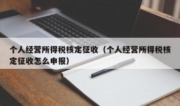 个人经营所得税核定征收（个人经营所得税核定征收怎么申报）