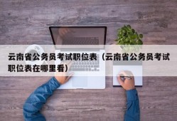 云南省公务员考试职位表（云南省公务员考试职位表在哪里看）