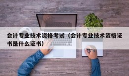 会计专业技术资格考试（会计专业技术资格证书是什么证书）