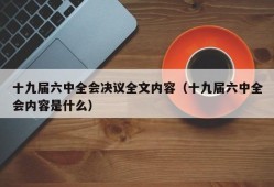 十九届六中全会决议全文内容（十九届六中全会内容是什么）