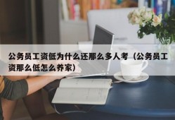 公务员工资低为什么还那么多人考（公务员工资那么低怎么养家）