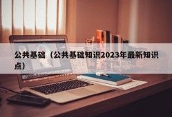 公共基础（公共基础知识2023年最新知识点）