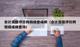 会计资格评价网初级查成绩（会计资格评价网初级成绩查询）