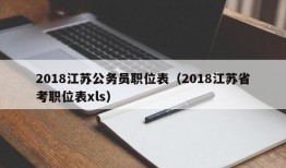 2018江苏公务员职位表（2018江苏省考职位表xls）