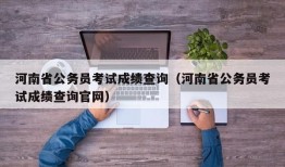 河南省公务员考试成绩查询（河南省公务员考试成绩查询官网）