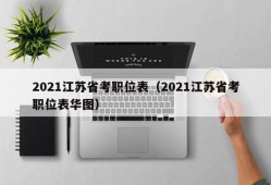 2021江苏省考职位表（2021江苏省考职位表华图）