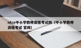 ntce中小学教师资格考试网（中小学教师资格考试 官网）