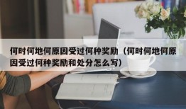 何时何地何原因受过何种奖励（何时何地何原因受过何种奖励和处分怎么写）