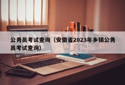 公务员考试查询（安徽省2023年乡镇公务员考试查询）