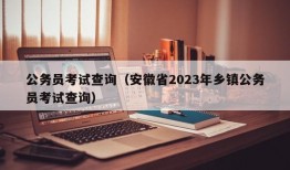 公务员考试查询（安徽省2023年乡镇公务员考试查询）