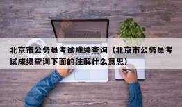 北京市公务员考试成绩查询（北京市公务员考试成绩查询下面的注解什么意思）