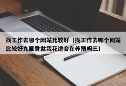 找工作去哪个网站比较好（找工作去哪个网站比较好九里香盆栽花适合在养殖吗三）