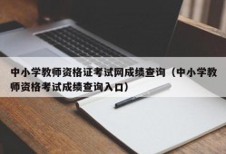 中小学教师资格证考试网成绩查询（中小学教师资格考试成绩查询入口）