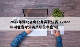 2022年湖北省考公务员职位表（2022年湖北省考公务员职位表查询）