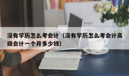 没有学历怎么考会计（没有学历怎么考会计高级会计一个月多少钱）