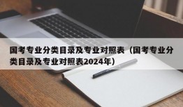 国考专业分类目录及专业对照表（国考专业分类目录及专业对照表2024年）