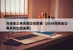 河南省公务员岗位招录表（2024河南省公务员岗位招录表）