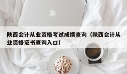 陕西会计从业资格考试成绩查询（陕西会计从业资格证书查询入口）