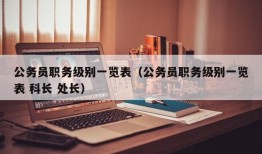 公务员职务级别一览表（公务员职务级别一览表 科长 处长）